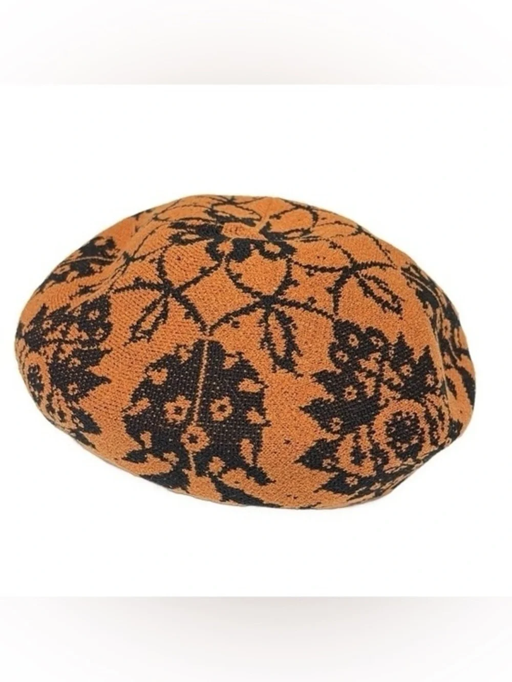 Vivienne Westwood y2k orange & black orb beret hat